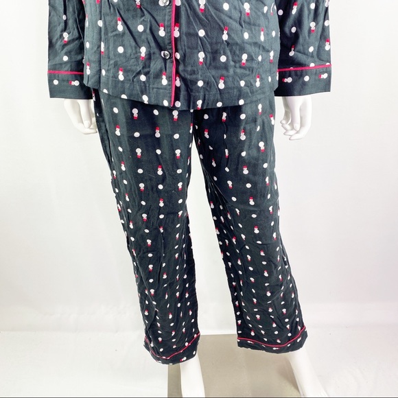 Victoria's Secret Black Flannel Snowman Pajamas - Picture 3 of 10